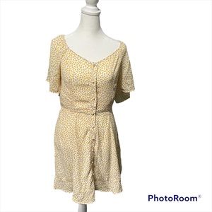 Sienna Sky Dress Large, Yellow and White Flowers